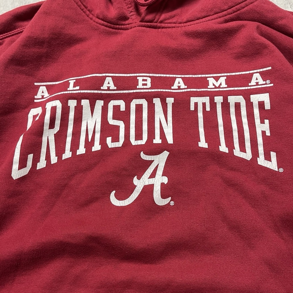 MV Sport Alabama Hoodie Crimson Tide School Seal Men Large Red Organic Cotton - Picture 2 of 9